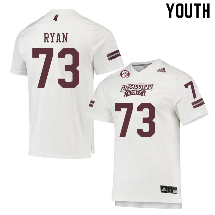 Youth #73 Max Ryan Mississippi State Bulldogs College Football Jerseys Sale-White